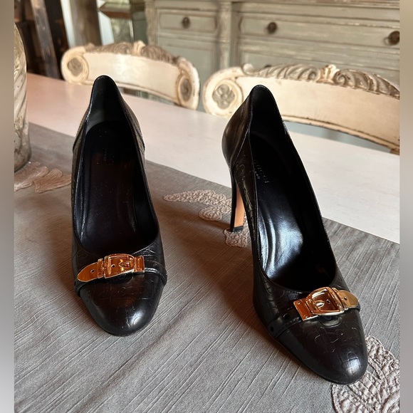 Gucci - Black Calf Leather Pumps - Picture 1 of 10